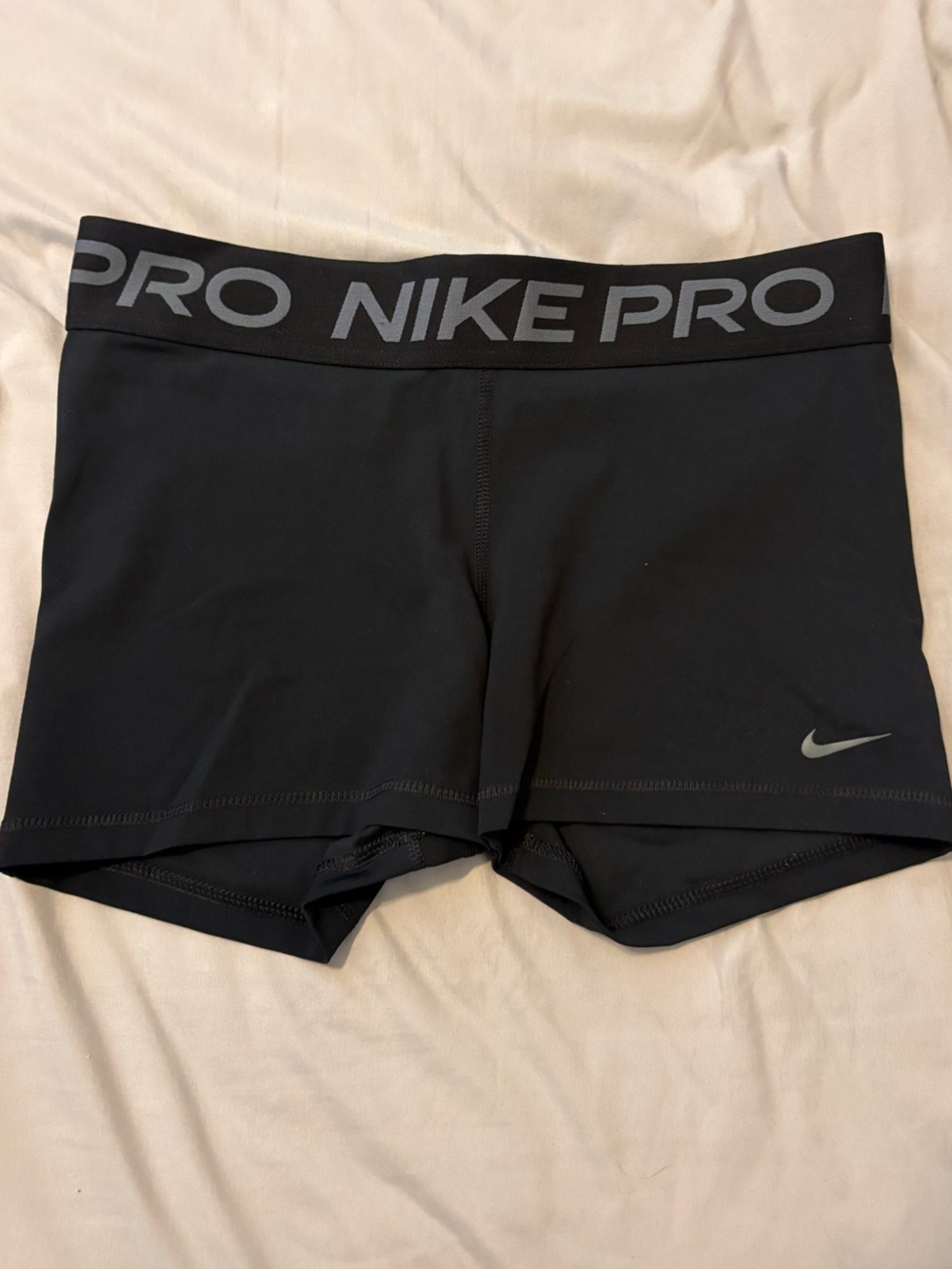Nike Pro Black High-Rise Bike Shorts with Grey Branding